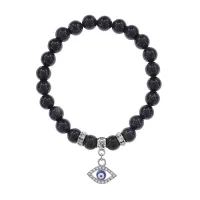 Браслет Глаз (от сглаза и порчи) синт.камень Синий авантюрин 8мм BS-CR-0572