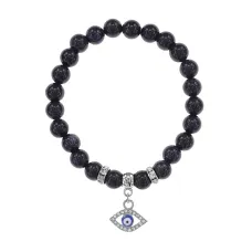 Браслет Глаз (от сглаза и порчи) синт.камень Синий авантюрин 8мм BS-CR-0572
