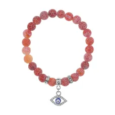 Браслет Глаз (от сглаза и порчи) нат.камень Африканский агат 8мм BS-CR-0574