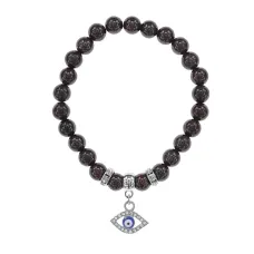 Браслет Глаз (от сглаза и порчи) нат.камень Гранат 8мм BS-CR-0576