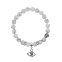 Браслет Глаз (от сглаза и порчи) нат.камень Кахолонг 8мм BS-CR-0577