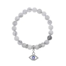 Браслет Глаз (от сглаза и порчи) нат.камень Кахолонг 8мм BS-CR-0577