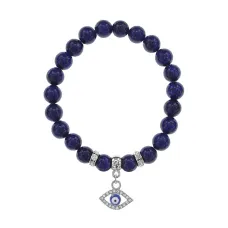 Браслет Глаз (от сглаза и порчи) нат.камень Лазурит 8мм BS-CR-0580