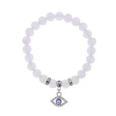 Браслет Глаз (от сглаза и порчи) синт.камень Лунный камень 8мм BS-CR-0581