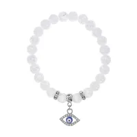 Браслет Глаз (от сглаза и порчи) синт.камень Сахарный кварц 8мм BS-CR-0586