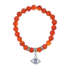 Браслет Глаз (от сглаза и порчи) нат.камень Сердолик 8мм BS-CR-0587