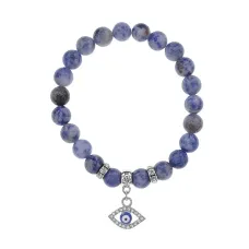 Браслет Глаз (от сглаза и порчи) нат.камень Содалит 8мм BS-CR-0588