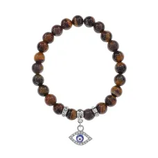 Браслет Глаз (от сглаза и порчи) нат.камень Тигровый глаз 8мм BS-CR-0589