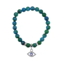 Браслет Глаз (от сглаза и порчи) синт.камень Хризоколла 8мм BS-CR-0591