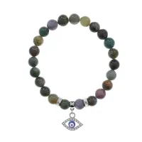 Браслет Глаз (от сглаза и порчи) нат.камень Яшма 8мм BS-CR-0595