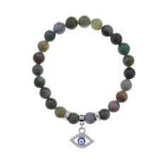 Браслет Глаз (от сглаза и порчи) нат.камень Яшма 8мм BS-CR-0595