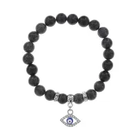 Браслет Глаз (от сглаза и порчи) нат.камень Змеевик 8мм BS-CR-0599