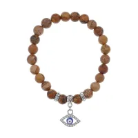 Браслет Глаз (от сглаза и порчи) нат.камень Песочная яшма 8мм BS-CR-0600