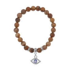 Браслет Глаз (от сглаза и порчи) нат.камень Песочная яшма 8мм BS-CR-0600