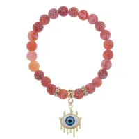 Браслет Глаз (от сглаза и порчи) нат.камень Африканский агат 8мм BS-CR-0604