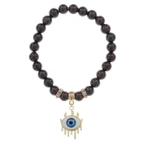 Браслет Глаз (от сглаза и порчи) нат.камень Гранат 8мм BS-CR-0606