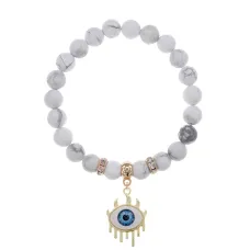 Браслет Глаз (от сглаза и порчи) нат.камень Кахолонг 8мм BS-CR-0607
