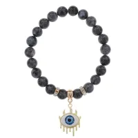 Браслет Глаз (от сглаза и порчи) нат.камень Лабрадор 8мм BS-CR-0608