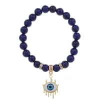 Браслет Глаз (от сглаза и порчи) нат.камень Лазурит 8мм BS-CR-0610