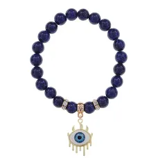 Браслет Глаз (от сглаза и порчи) нат.камень Лазурит 8мм BS-CR-0610