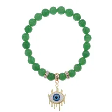Браслет Глаз (от сглаза и порчи) нат.камень Нефрит 8мм BS-CR-0613