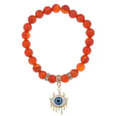 Браслет Глаз (от сглаза и порчи) нат.камень Сердолик 8мм BS-CR-0617