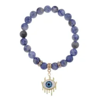 Браслет Глаз (от сглаза и порчи) нат.камень Содалит 8мм BS-CR-0618