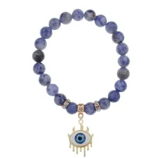 Браслет Глаз (от сглаза и порчи) нат.камень Содалит 8мм BS-CR-0618