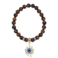 Браслет Глаз (от сглаза и порчи) нат.камень Тигровый глаз 8мм BS-CR-0619