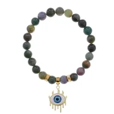 Браслет Глаз (от сглаза и порчи) нат.камень Яшма 8мм BS-CR-0625