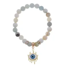 Браслет Глаз (от сглаза и порчи) нат.камень Амазонит 8мм BS-CR-0626