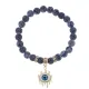 Браслет Глаз (от сглаза и порчи) нат.камень синий Африк. агат 8мм BS-CR-0627