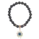 Браслет Глаз (от сглаза и порчи) синт.камень Гематит 8мм BS-CR-0628