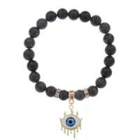 Браслет Глаз (от сглаза и порчи) нат.камень Змеевик 8мм BS-CR-0629