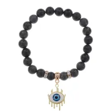 Браслет Глаз (от сглаза и порчи) нат.камень Змеевик 8мм BS-CR-0629