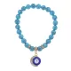 Браслет Полумесяц и Глаз (от сглаза) синт.камень Бирюза 8мм BS-CR-0635