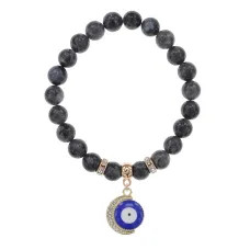 Браслет Полумесяц и Глаз (от сглаза) нат.камень Лабрадор 8мм BS-CR-0638
