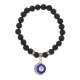 Браслет Полумесяц и Глаз (от сглаза) нат.камень Лава 8мм BS-CR-0639