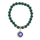 Браслет Полумесяц и Глаз (от сглаза) синт.камень Малахит 8мм BS-CR-0642