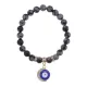 Браслет Полумесяц и Глаз (от сглаза) нат.камень Снежный обсидиан 8мм BS-CR-0644