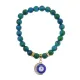 Браслет Полумесяц и Глаз (от сглаза) синт.камень Хризоколла 8мм BS-CR-0651