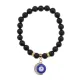 Браслет Полумесяц и Глаз (от сглаза) нат.камень Черный агат 8мм BS-CR-0653