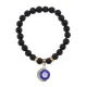 Браслет Полумесяц и Глаз (от сглаза) синт.камень Шунгит 8мм BS-CR-0654