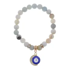 Браслет Полумесяц и Глаз (от сглаза) нат.камень Амазонит 8мм BS-CR-0656