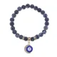 Браслет Полумесяц и Глаз (от сглаза) нат.камень синий Африк. агат 8мм BS-CR-0657