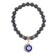 Браслет Полумесяц и Глаз (от сглаза) синт.камень Гематит 8мм BS-CR-0658