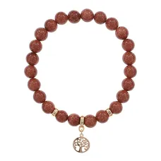 Браслет Дерево жизни (защита и развитие) синт.камень Корич. авантюрин 8мм BS-CR-0811