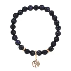 Браслет Дерево жизни (защита и развитие) синт.камень Синий авантюрин 8мм BS-CR-0812