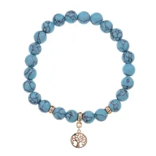 Браслет Дерево жизни (защита и развитие) синт.камень Бирюза 8мм BS-CR-0815