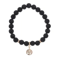 Браслет Дерево жизни (защита и развитие) нат.камень Лава 8мм BS-CR-0819